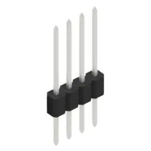 Pin header, 4 pole, pitch 1.27 mm, straight, black, SLM N 1 063 4 Z - 1