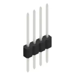 Pin header, 4 pole, pitch 1.27 mm, straight, black, SLM N 1 063 4 Z