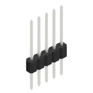 Pin header, 5 pole, pitch 1.27 mm, straight, black, SLM N 1 063 5 Z - 1