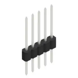 Pin header, 5 pole, pitch 1.27 mm, straight, black, SLM N 1 063 5 Z