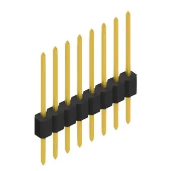 Pin header, 8 pole, pitch 1.27 mm, straight, black, SLM N 1 063 8 G - 1