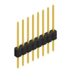 Pin header, 8 pole, pitch 1.27 mm, straight, black, SLM N 1 063 8 G