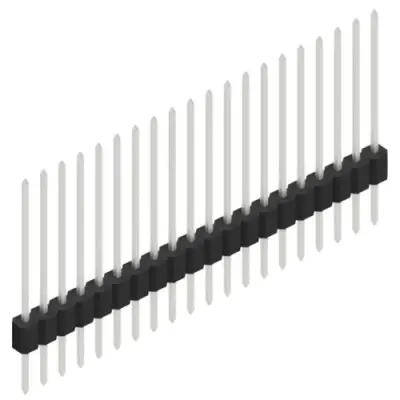 Pin header, 20 pole, pitch 1.27 mm, straight, black, SLM N 1 092 20 Z - 1