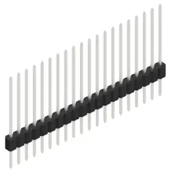 Pin header, 20 pole, pitch 1.27 mm, straight, black, SLM N 1 092 20 Z
