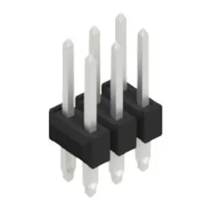 Pin header, 6 pole, pitch 2.54 mm, straight, black, SLP 2 16 129 6 Z - 1