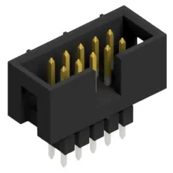 Pin header, 10 pole, pitch 2.54 mm, straight, black, SLU 10 165 S