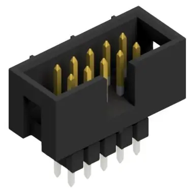 Pin header, 10 pole, pitch 2.54 mm, straight, black, SLU 10 165 S - 1