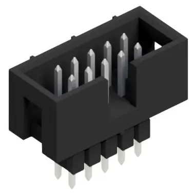 Pin header, 10 pole, pitch 2.54 mm, straight, black, SLU 10 165 Z - 1