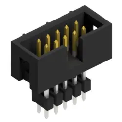 Pin header, 10 pole, pitch 2.54 mm, straight, black, SLU 10 191 S
