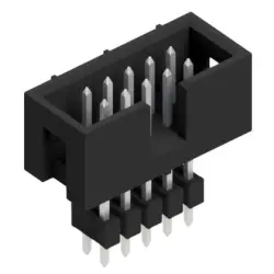 Pin header, 10 pole, pitch 2.54 mm, straight, black, SLU 10 191 Z