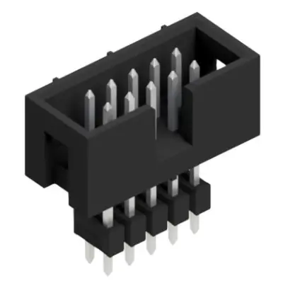 Pin header, 10 pole, pitch 2.54 mm, straight, black, SLU 10 191 Z - 1