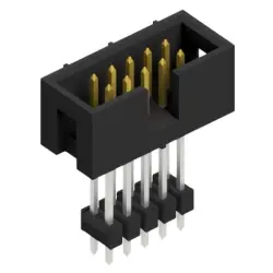 Pin header, 10 pole, pitch 2.54 mm, straight, black, SLU 10 241 S