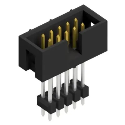 Pin header, 10 pole, pitch 2.54 mm, straight, black, SLU 10 241 S - 1