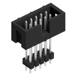 Pin header, 10 pole, pitch 2.54 mm, straight, black, SLU 10 241 Z