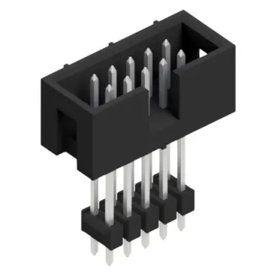 Pin header, 10 pole, pitch 2.54 mm, straight, black, SLU 10 241 Z - 1