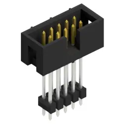 Pin header, 10 pole, pitch 2.54 mm, straight, black, SLU 10 266 S