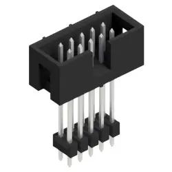 Pin header, 10 pole, pitch 2.54 mm, straight, black, SLU 10 266 Z