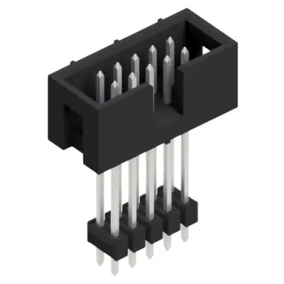 Pin header, 10 pole, pitch 2.54 mm, straight, black, SLU 10 266 Z - 1