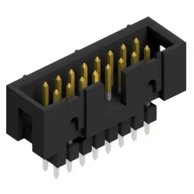 Pin header, 16 pole, pitch 2.54 mm, straight, black, SLU 16 165 S - 1