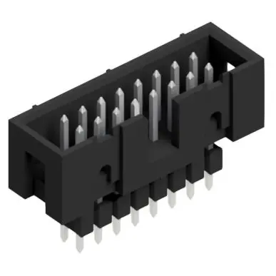Pin header, 16 pole, pitch 2.54 mm, straight, black, SLU 16 165 Z - 1