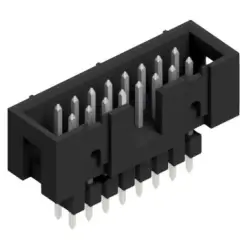 Pin header, 16 pole, pitch 2.54 mm, straight, black, SLU 16 165 Z