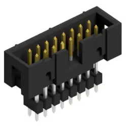 Pin header, 16 pole, pitch 2.54 mm, straight, black, SLU 16 191 S