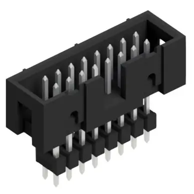 Pin header, 16 pole, pitch 2.54 mm, straight, black, SLU 16 191 Z - 1
