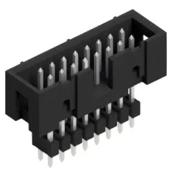 Pin header, 16 pole, pitch 2.54 mm, straight, black, SLU 16 191 Z