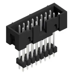 Pin header, 16 pole, pitch 2.54 mm, straight, black, SLU 16 241 Z