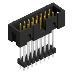 Pin header, 16 pole, pitch 2.54 mm, straight, black, SLU 16 266 S