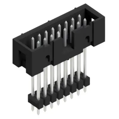 Pin header, 16 pole, pitch 2.54 mm, straight, black, SLU 16 266 Z - 1