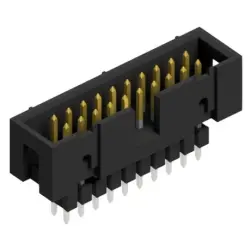 Pin header, 20 pole, pitch 2.54 mm, straight, black, SLU 20 165 S