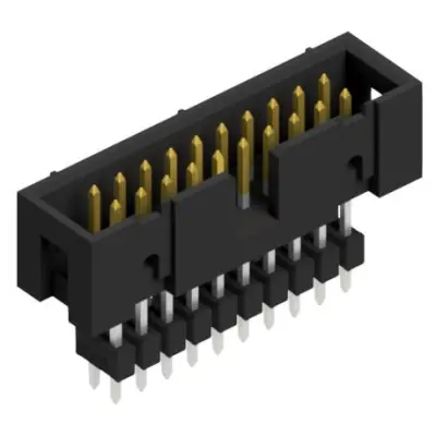 Pin header, 20 pole, pitch 2.54 mm, straight, black, SLU 20 191 S - 1