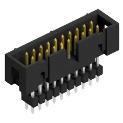 Pin header, 20 pole, pitch 2.54 mm, straight, black, SLU 20 191 S