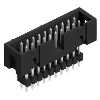 Pin header, 20 pole, pitch 2.54 mm, straight, black, SLU 20 191 Z - 1