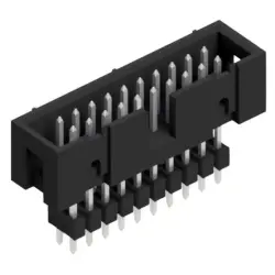 Pin header, 20 pole, pitch 2.54 mm, straight, black, SLU 20 191 Z