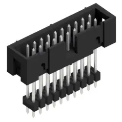 Pin header, 20 pole, pitch 2.54 mm, straight, black, SLU 20 241 Z