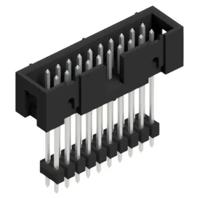 Pin header, 20 pole, pitch 2.54 mm, straight, black, SLU 20 266 Z - 1