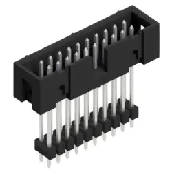 Pin header, 20 pole, pitch 2.54 mm, straight, black, SLU 20 266 Z
