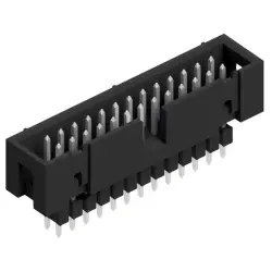 Pin header, 26 pole, pitch 2.54 mm, straight, black, SLU 26 165 Z