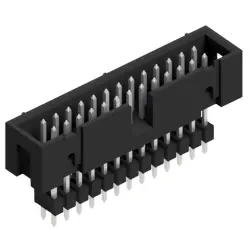 Pin header, 26 pole, pitch 2.54 mm, straight, black, SLU 26 191 Z