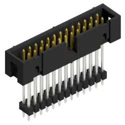 Pin header, 26 pole, pitch 2.54 mm, straight, black, SLU 26 266 S