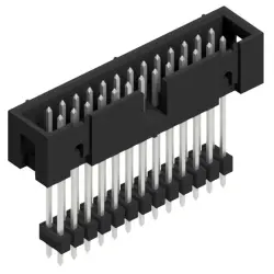 Pin header, 26 pole, pitch 2.54 mm, straight, black, SLU 26 266 Z
