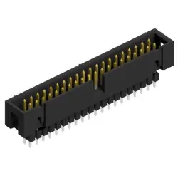 Pin header, 40 pole, pitch 2.54 mm, straight, black, SLU 40 165 S