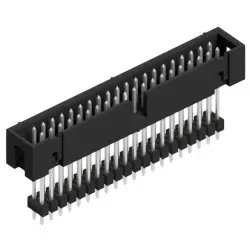 Pin header, 40 pole, pitch 2.54 mm, straight, black, SLU 40 241 Z