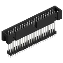 Pin header, 40 pole, pitch 2.54 mm, straight, black, SLU 40 266 Z