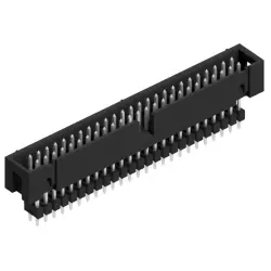 Pin header, 50 pole, pitch 2.54 mm, straight, black, SLU 50 191 Z