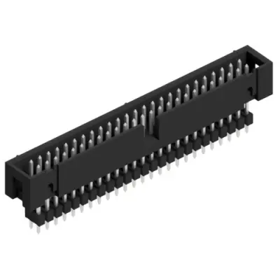 Pin header, 50 pole, pitch 2.54 mm, straight, black, SLU 50 191 Z - 1