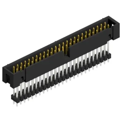 Pin header, 50 pole, pitch 2.54 mm, straight, black, SLU 50 241 S - 1