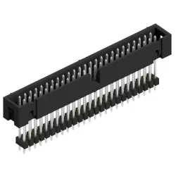 Pin header, 50 pole, pitch 2.54 mm, straight, black, SLU 50 241 Z